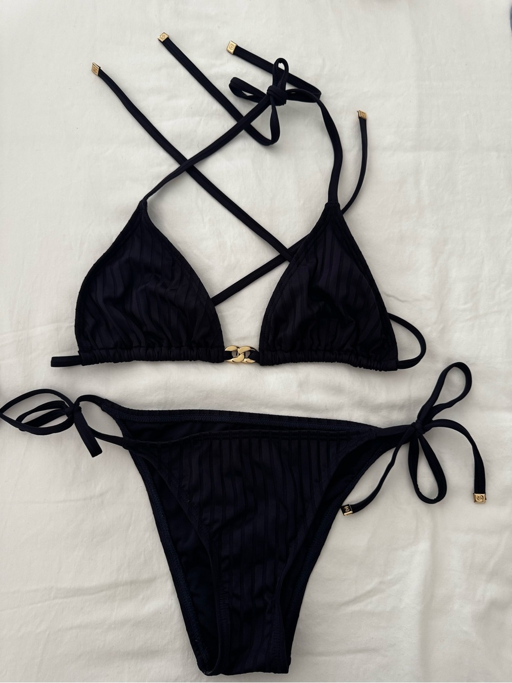 Michael Kors Navy Tie-Side Bikini Top & Bottom